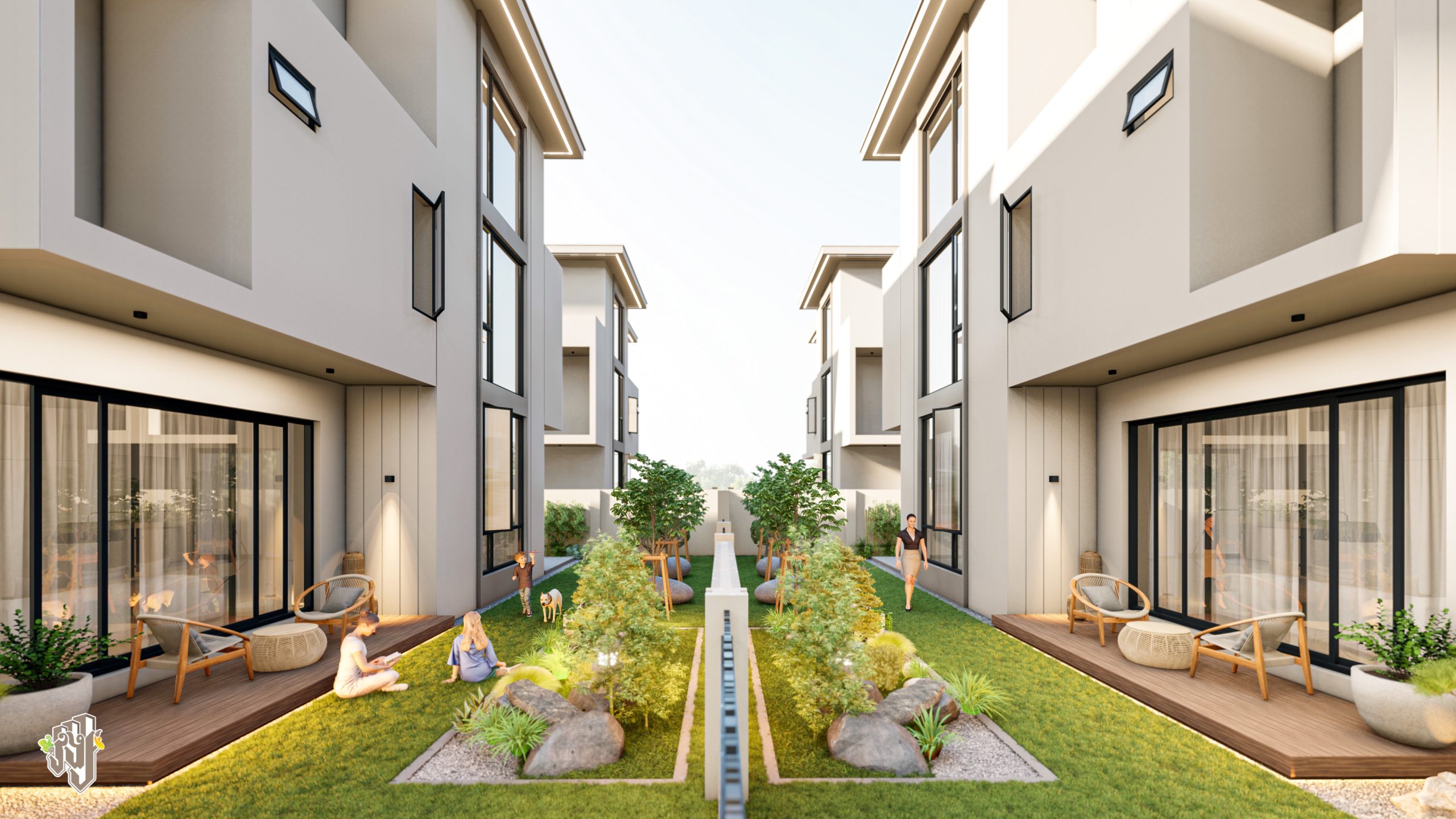 Visoth Villa landscaped outdoor space
