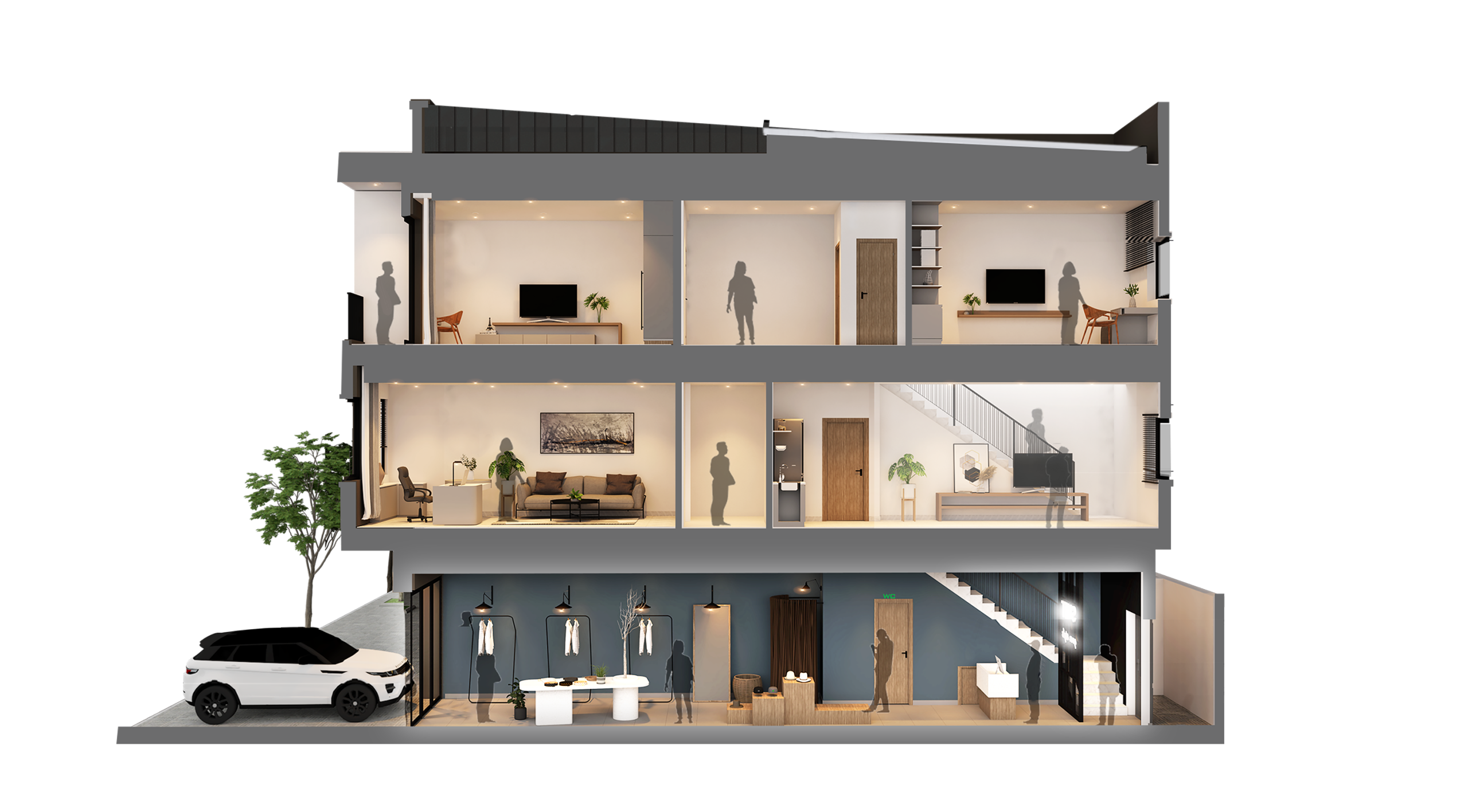 Shophouse B Section View