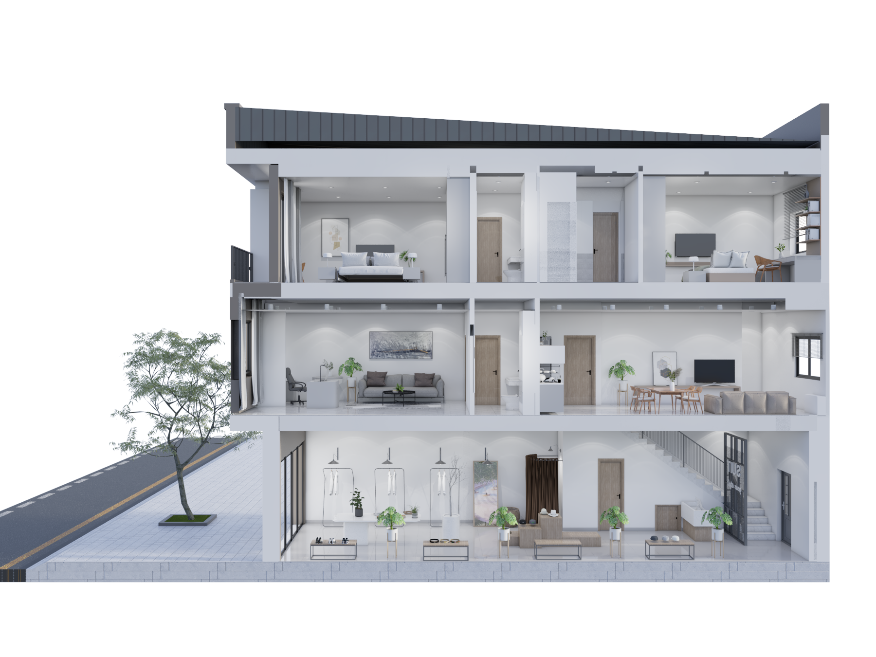 Shophouse B Architectural Section